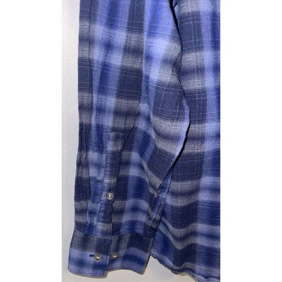 Calvin Klein Shirt Button Up Long Sleeve Purple Blue Black Plaid Men’s Size XL - Picture 10 of 12